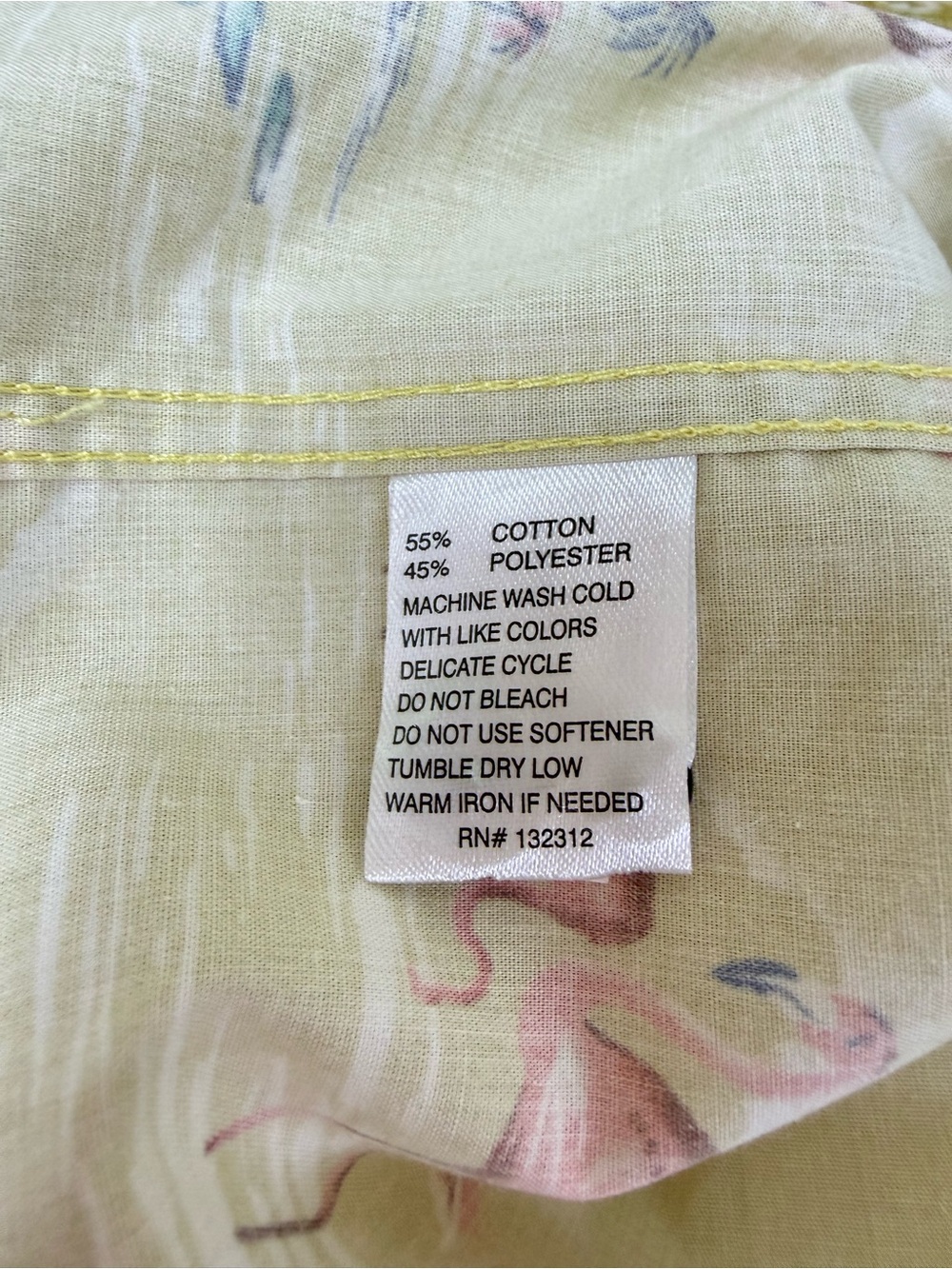 Howler Brothers Mansfield Shirt Men’s XL Yellow Flamingo Button Front - Picture 7 of 9
